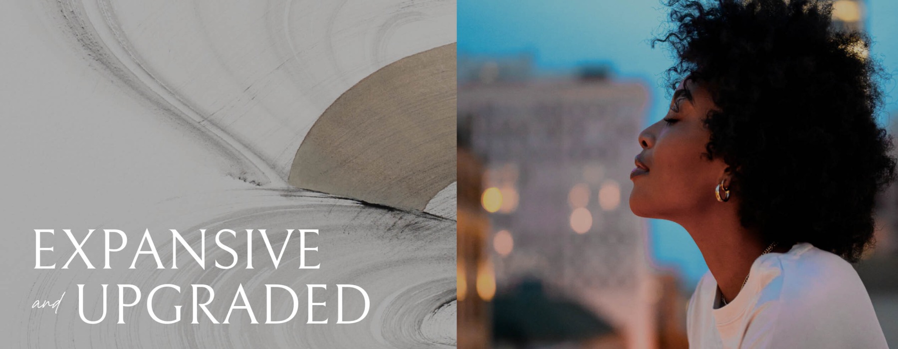 edited graphic showing a woman in a city